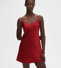 Dream Silk Chemise - Tango Red