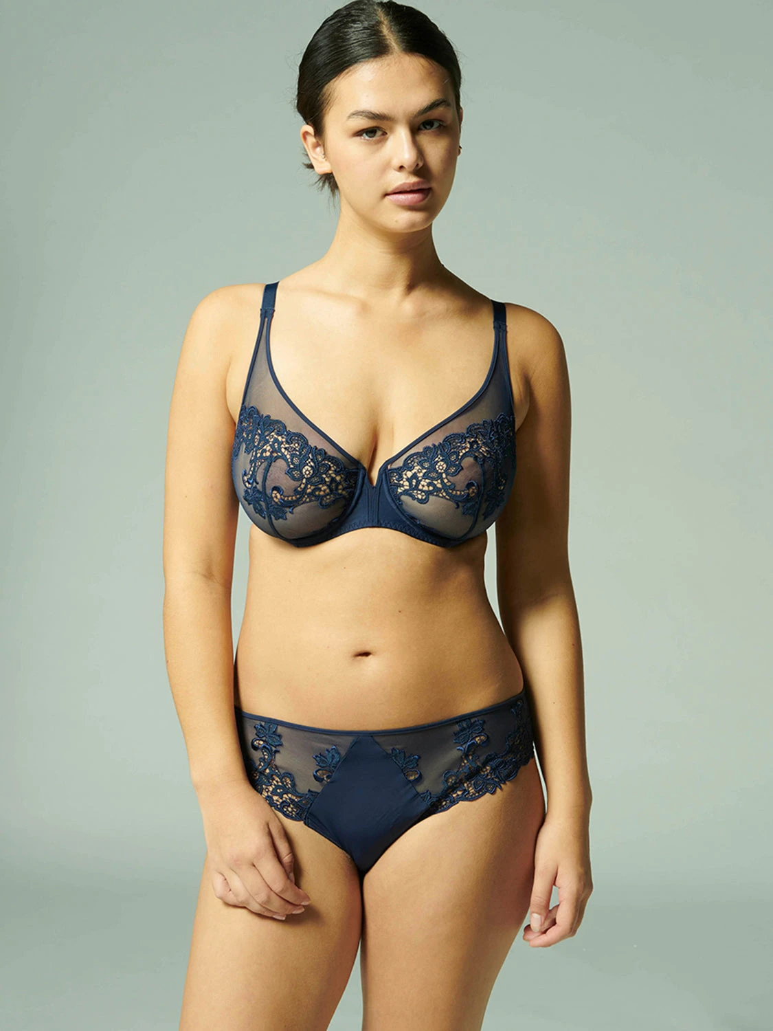 Saga Full Cup Plunge Bra - Endless Blue 6 Saga Full Cup Plunge Bra - Endless Blue - Image 4