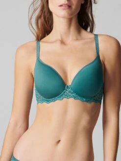 Caresse 3D Plunge Contour Bra - Boreal Green
