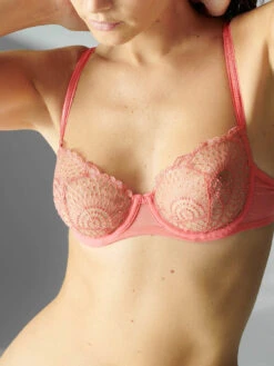 Reflet Half Cup Bra - Papaya