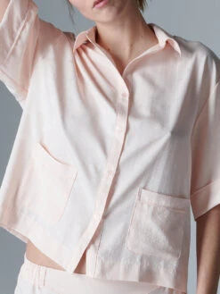 Caprice Short Sleeve Night Shirt - Baby Pink