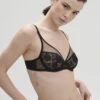 Amazone Full Cup Plunge Bra - Black