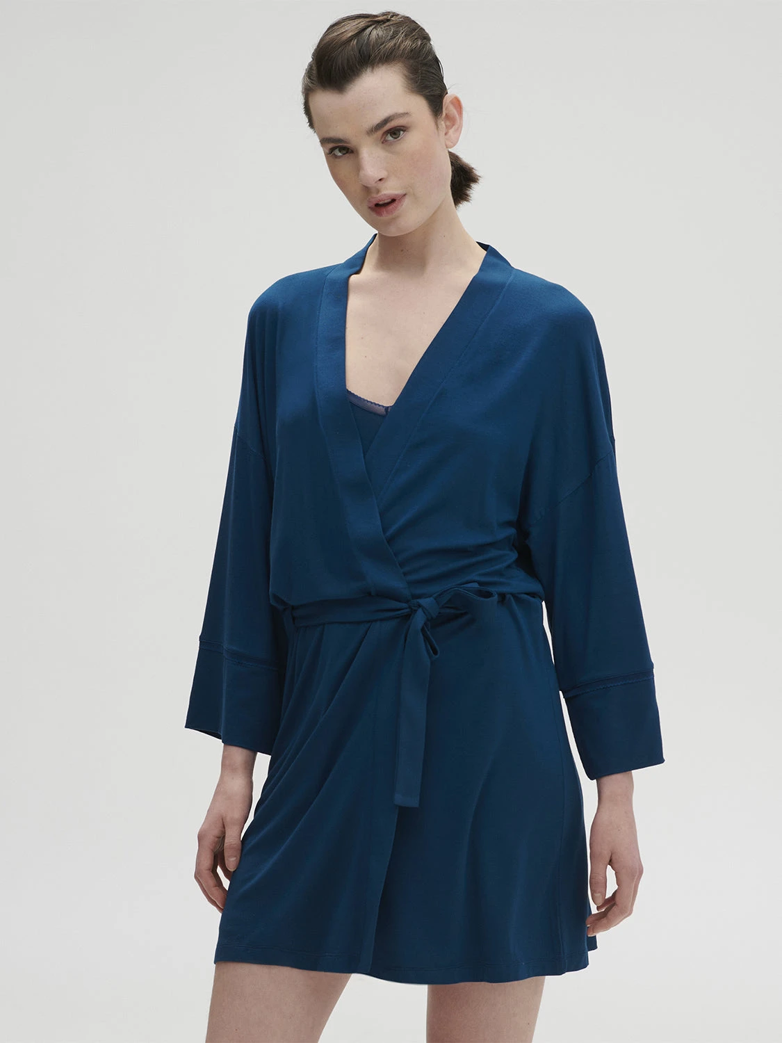 Aurore Kimono Robe - Poseidon Blue 3 Aurore Kimono Robe - Poseidon Blue