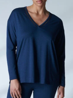 Brume Long Sleeve Night Top - Astral Blue